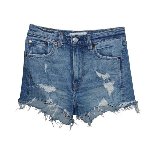 Abercrombie & Fitch Pants - Abercrombie & Fitch The Mom Short High Rise Distressed Denim Cutoff Shorts 24/00